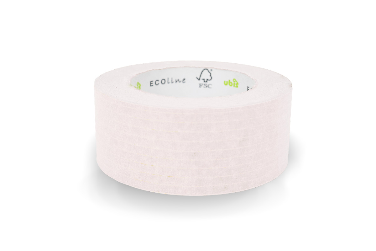 Papieren tape versterkt wit - 50mm x 50m (9 draad versterkt)