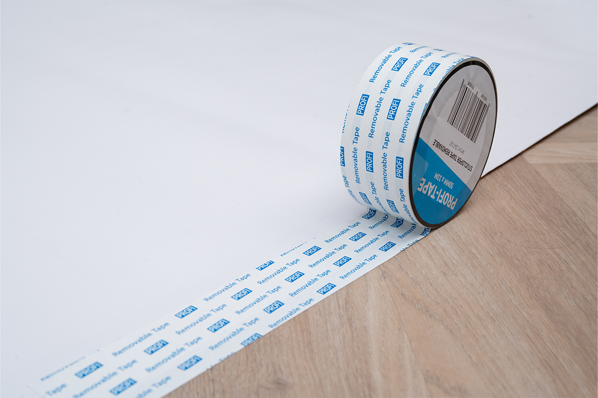 Stuclopertape removable + Kunststof kern - 50mm x 33m