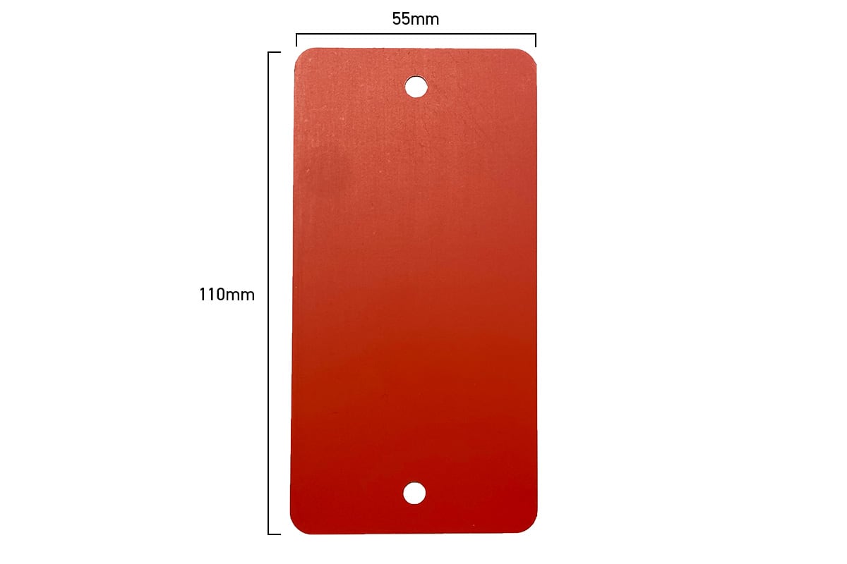 Metalen labels rood - 55 x 100mm (100 st)