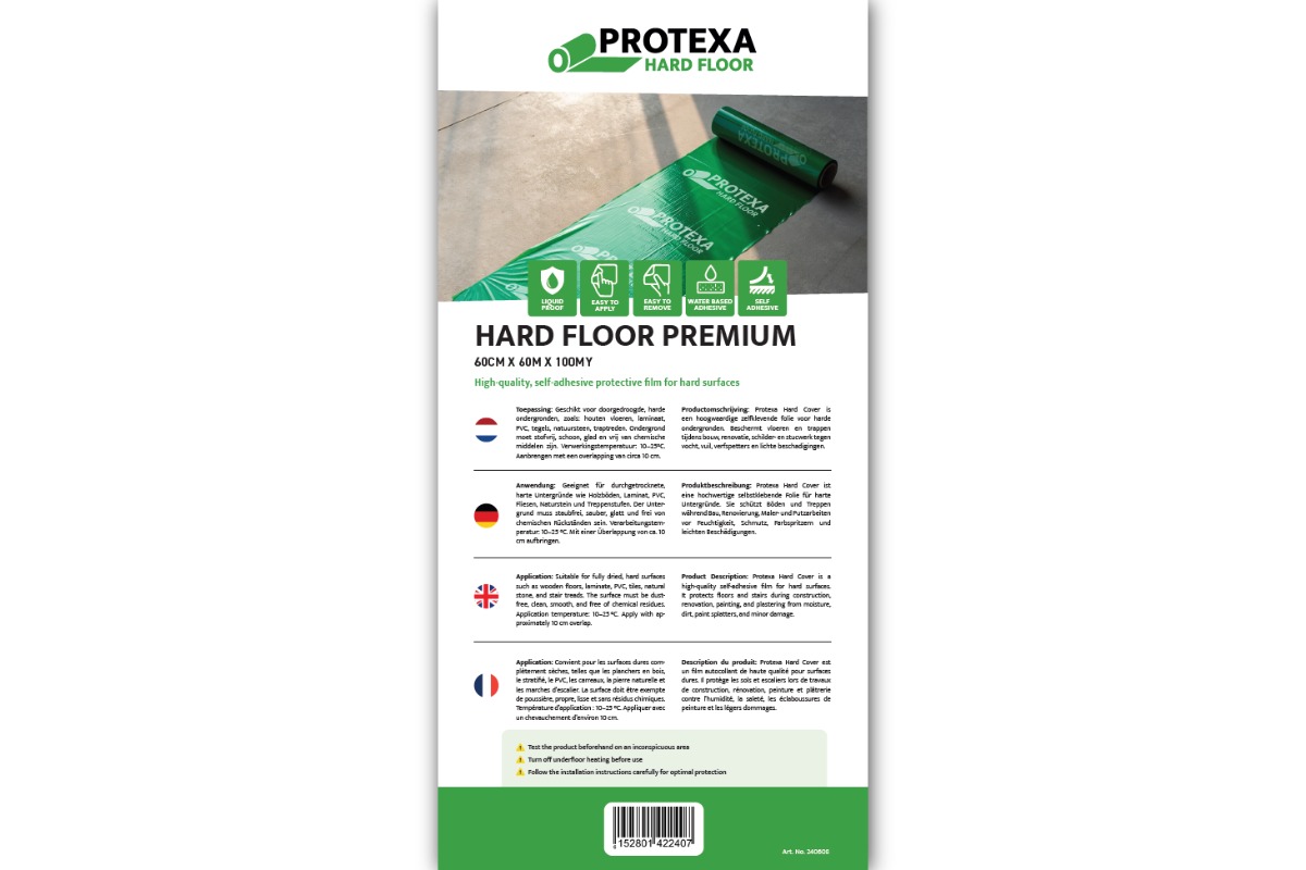 Protexa Harde Vloer Premium Afdekfolie zelfklevend - 60cm x 60m x 100my