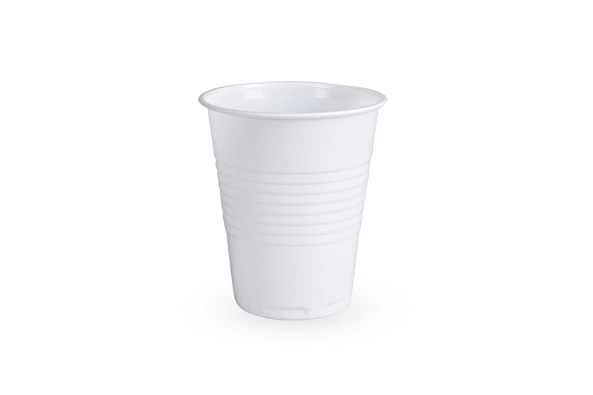 Plastic koffiebekers wit - 180ml (3.000 st)