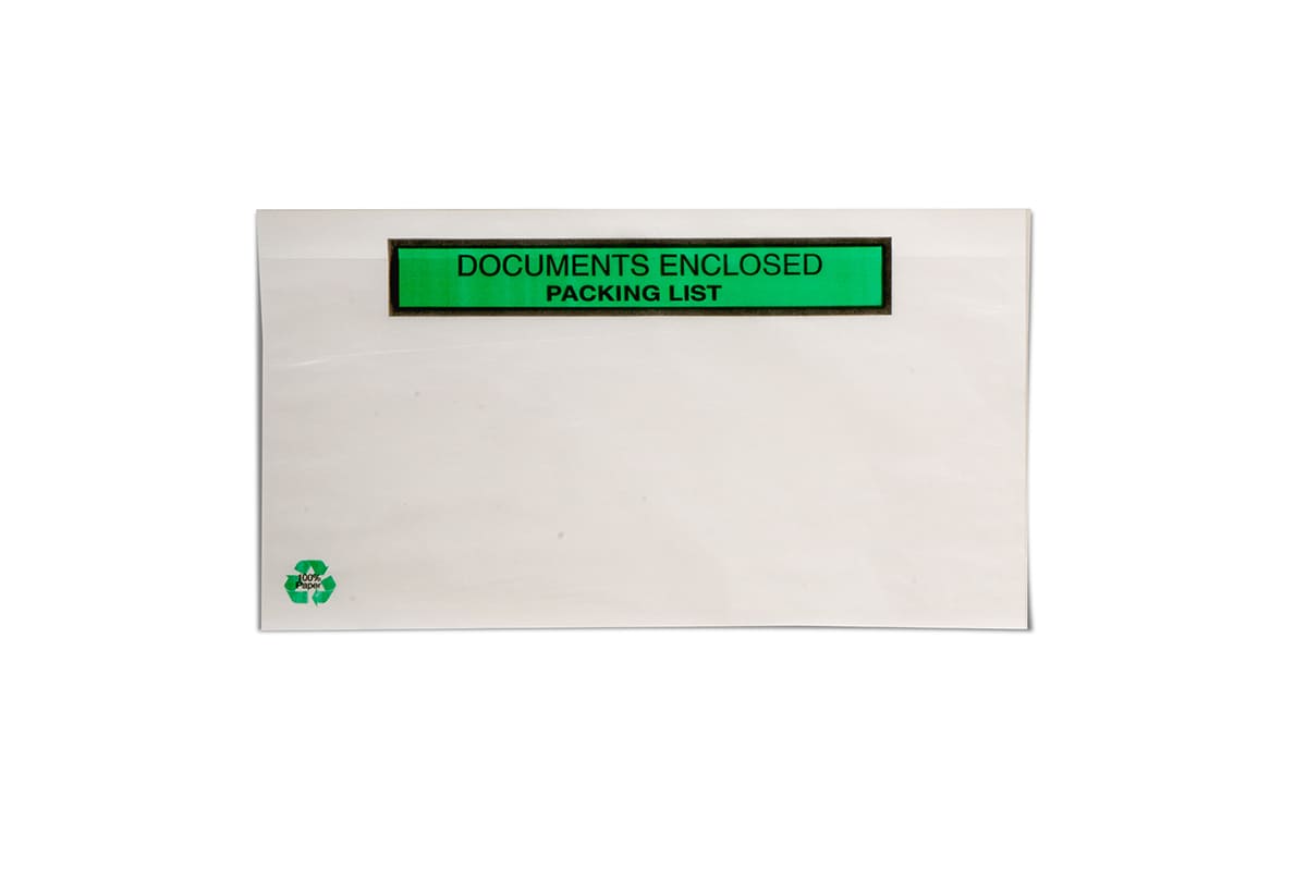 Eco papieren paklijst enveloppen Packing List - 230 x 125mm (1.000 st)