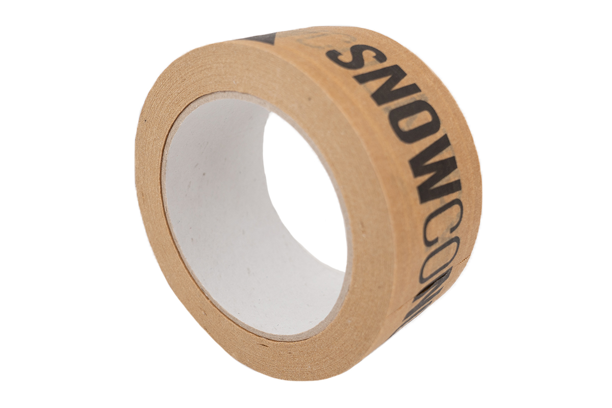 Bedrukte papieren tape versterkt bruin - 50mm x 50m (1 kleur) Bedrukte papieren tape versterkt bruin - 50mm x 50m (1 kleur)