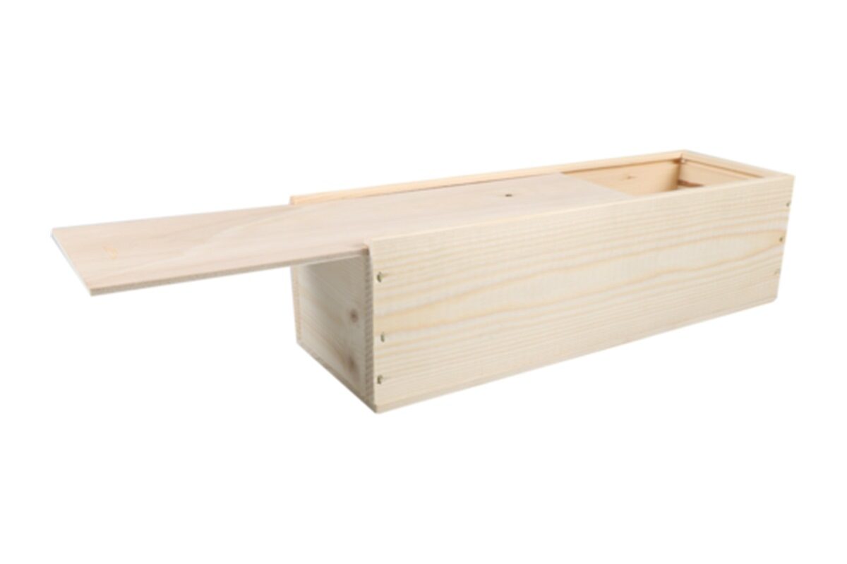 Wijnkist 1-fles Magnum met schuifdeksel - 400 x 115 x 115mm