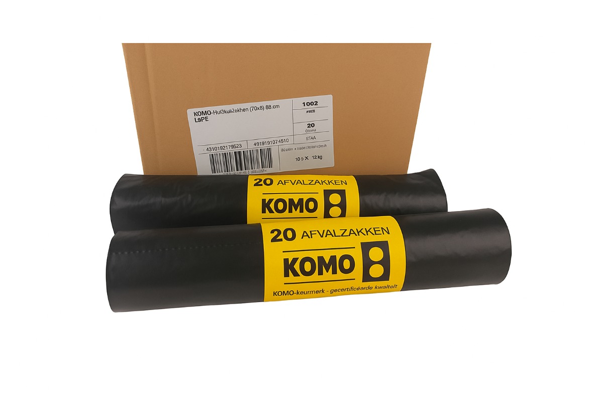 LDPE afvalzakken KOMO - 60 x 80cm x 50my (400st)