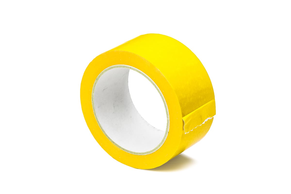 PVC tape bruin - 75mm x 66m geel, 50.0000 millimeter