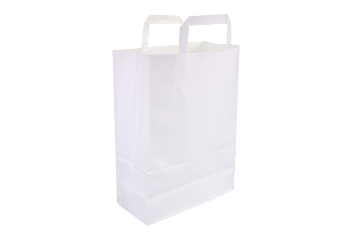 Papieren Draagtas wit - 220 x 100 x 280mm x 70gr (250st)
