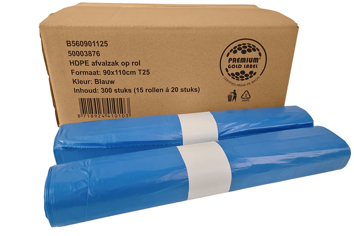 HDPE Afvalzak Blauw 140L - 90 x 110 cm (300st) HDPE Afvalzak Blauw 140L - 90 x 110 cm (300st)