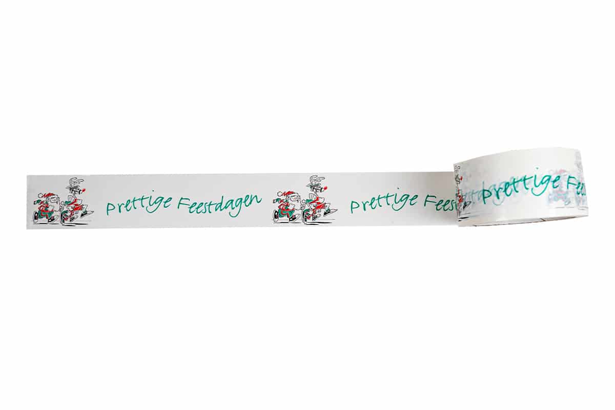 Kerst tape "Prettige Feestdagen" - 50mm x 66m