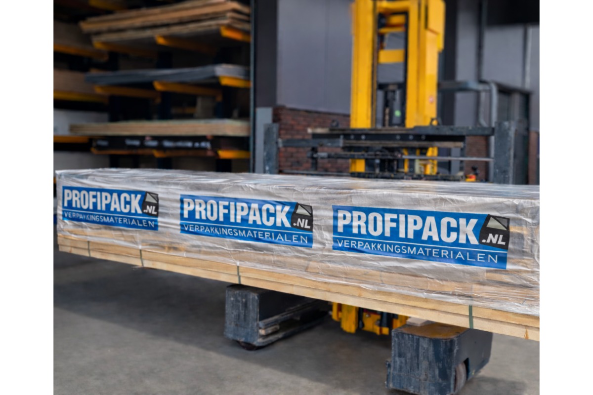 LDPE folie transparant 2 kleuren bedrukt - 150cm x 200m x 50my