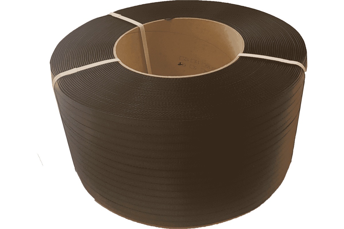 PP omsnoeringsband zwart - 12mm x 3.000m x 0,55mm (Kern 200)