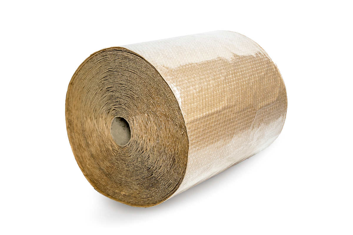 Noppenfolie met kraftpapier - 150cm x 50m x 75my