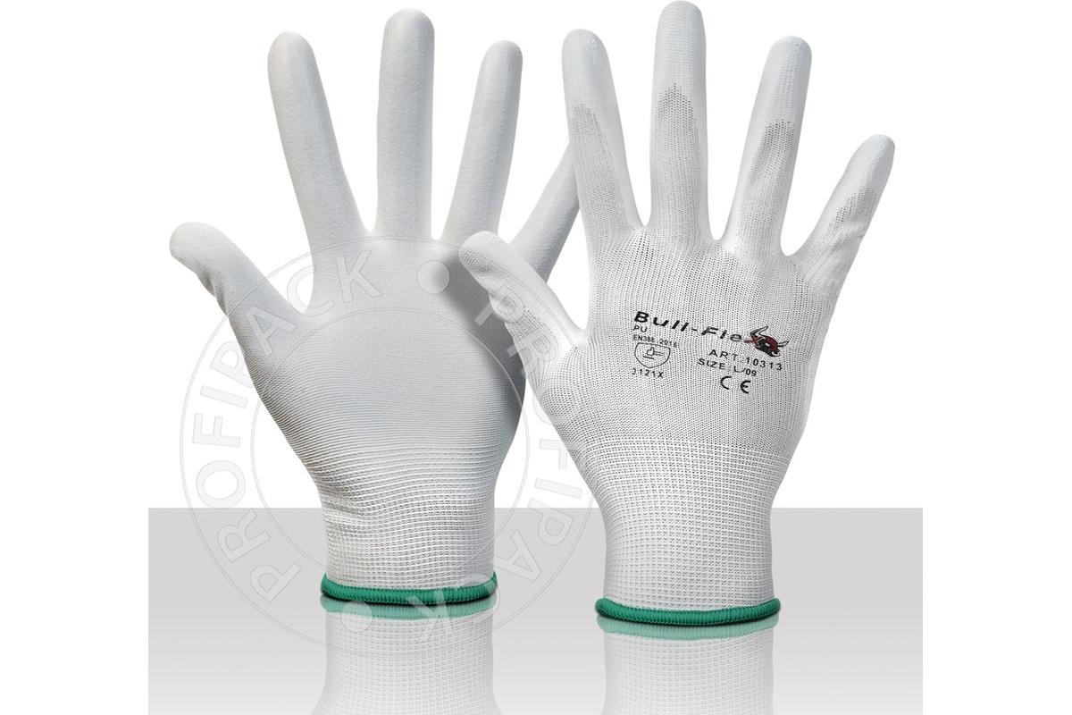 Bullflex PU nitril montagehandschoenen wit - maat 7/S