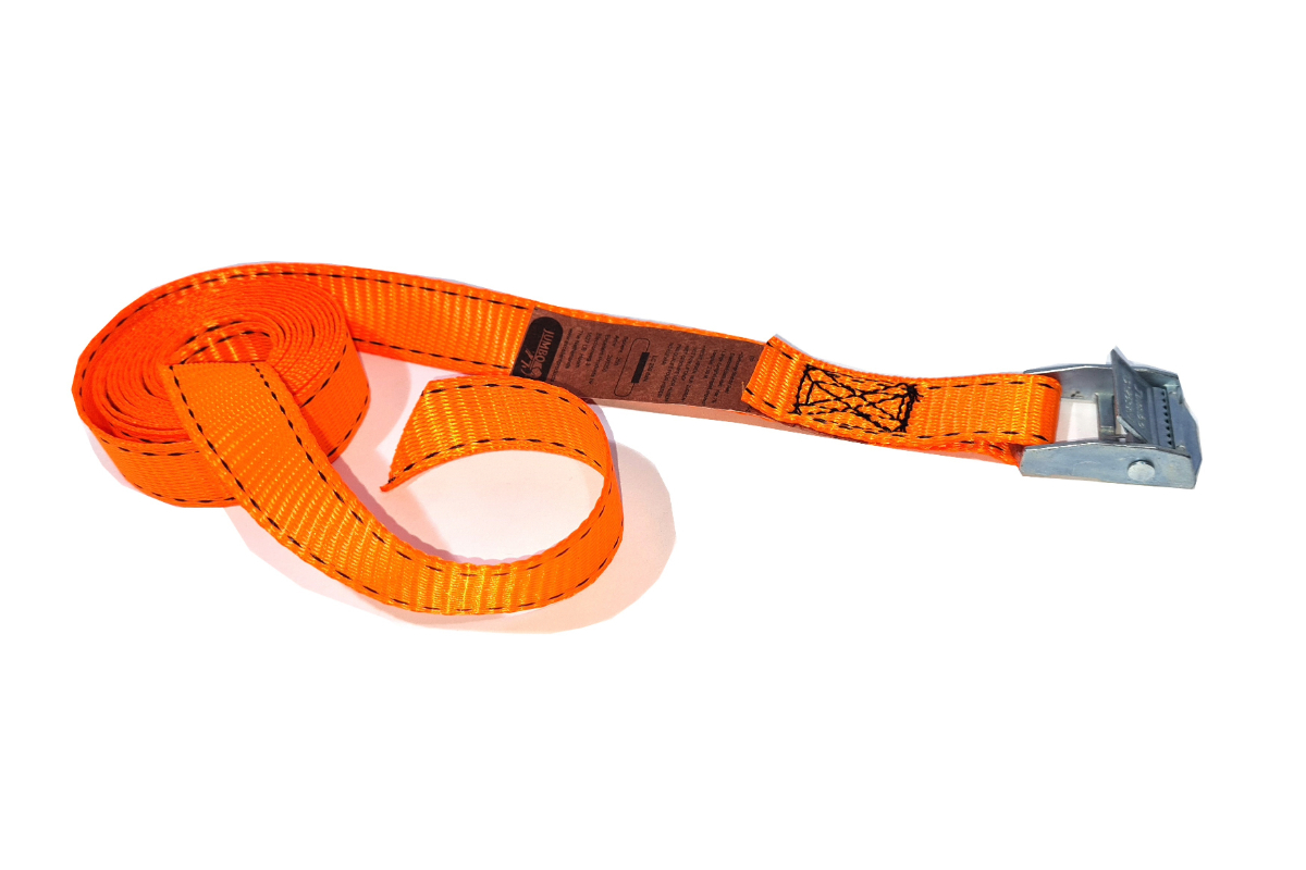 Bagagegordel spanband oranje + gesp - 25mm x 2,5m