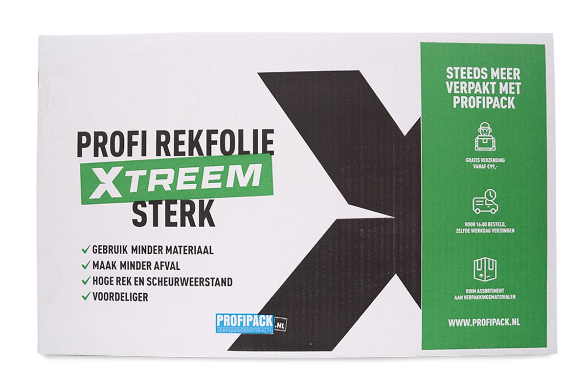 Xtreem + rek handwikkelfolie transparant - 50cm x 400m x 12my