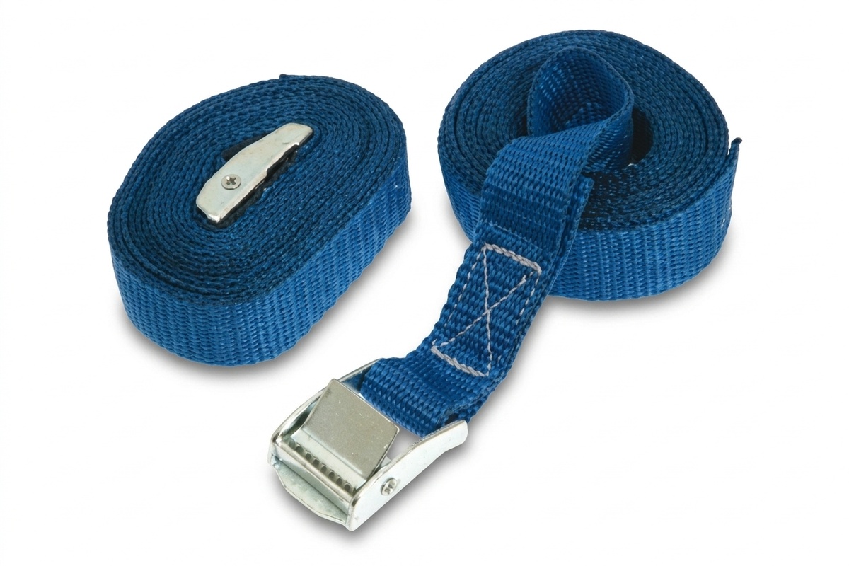 Bagagegordel spanband blauw + gesp - 25mm x 500cm