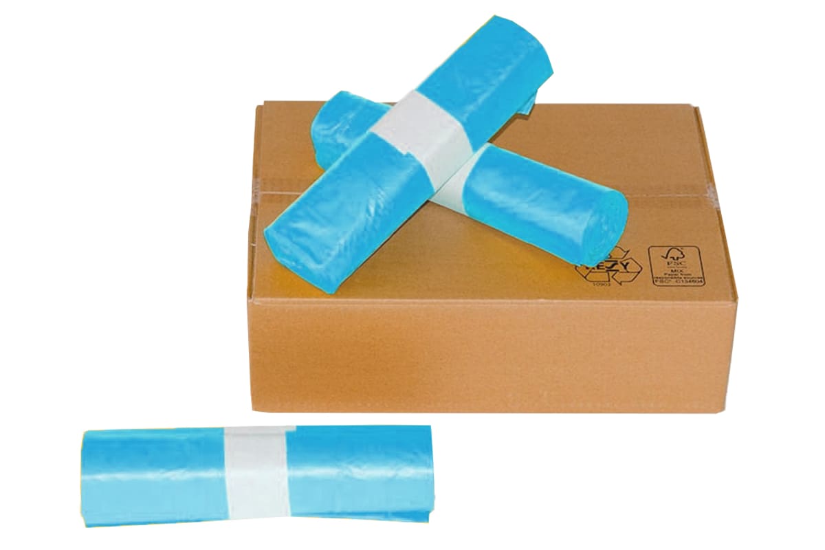 Knapzakken blauw 400L geperforeerd - 70 x 15/15 x 200cm x 40my (50 st)