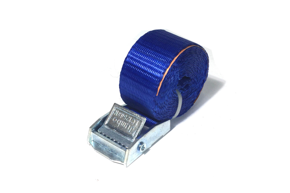 Bagagegordel spanband blauw + gesp - 25mm x 2m