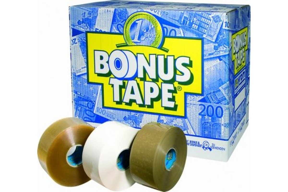Bonus tape PP hotmelt transparant - 50mm x 200m