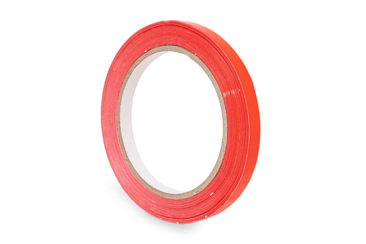 PVC tape geel - 50mm x 66m rood, 9.0000 millimeter