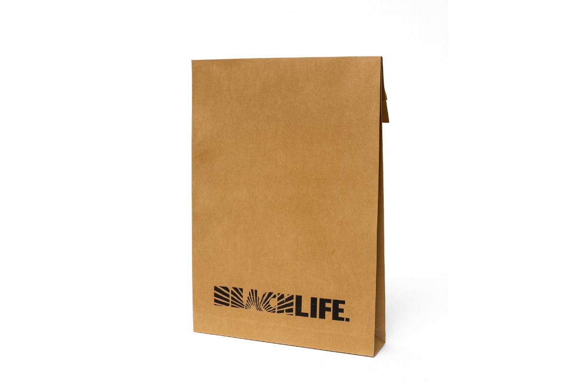 Papieren verzendzakken ''Be good bags'' 2 zijdes bedrukt - 200 x 300mm + 50mm