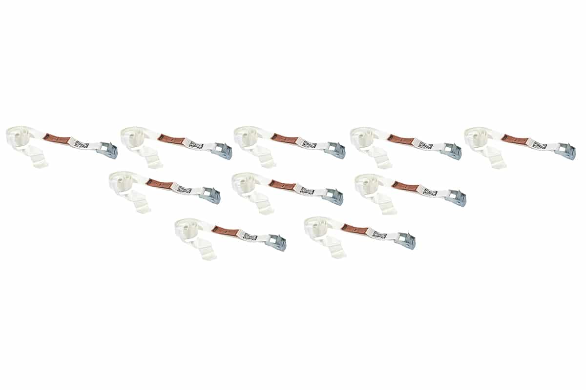Bagagegordel spanband wit + gesp - 25mm x 3,5m