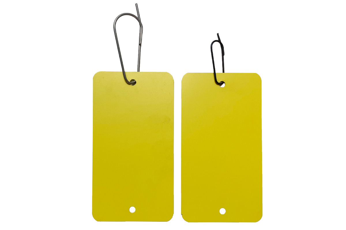 Metalen labels geel - 65 x 120mm (1.000 st)