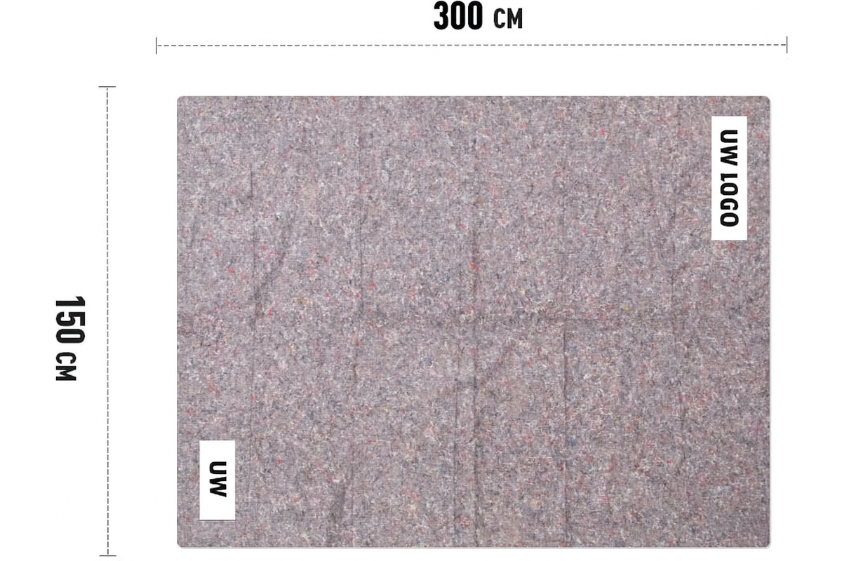 Verhuisdekens gestikt gepersonaliseerd - 150 x 300cm