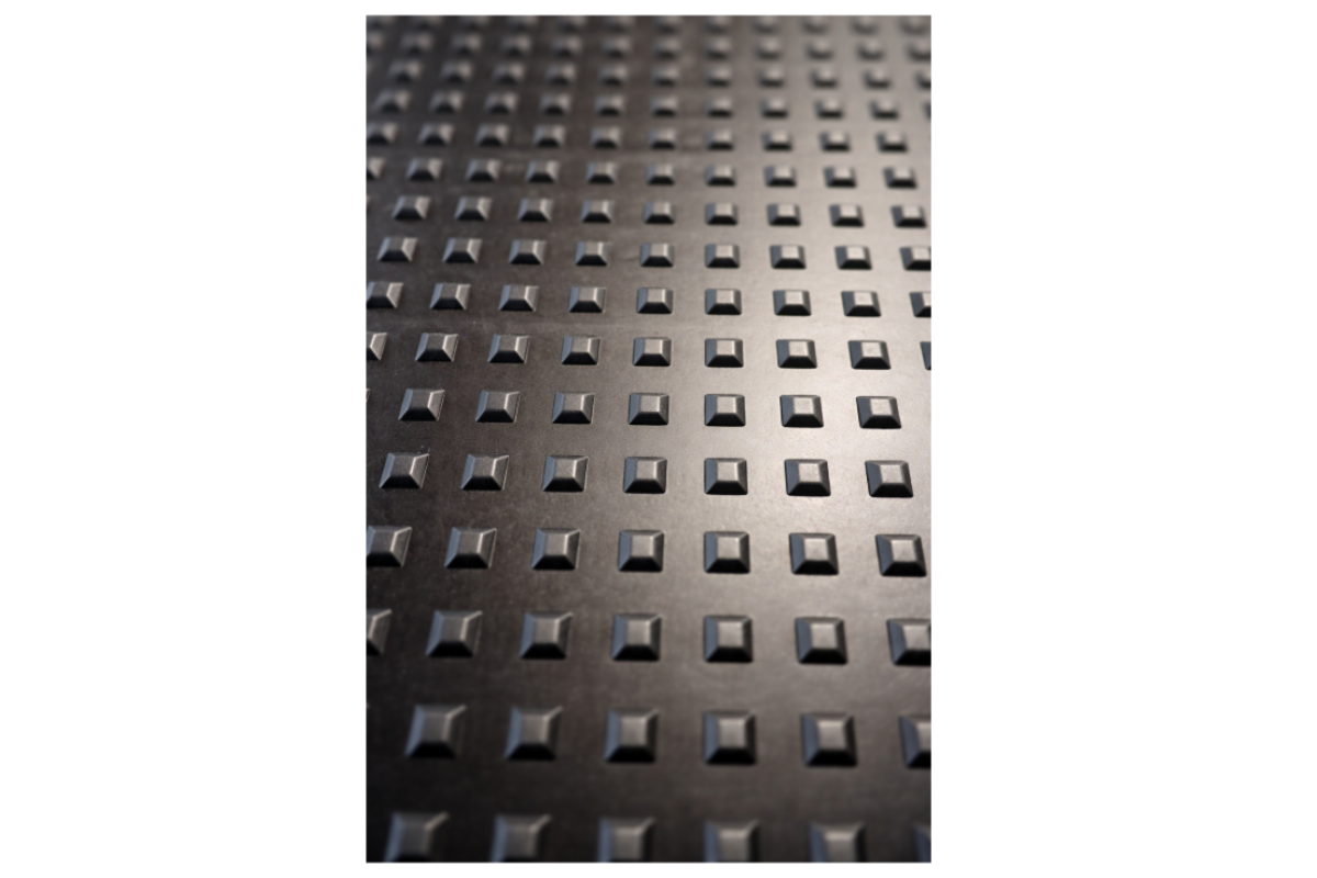 Meubelhondje met antislip zwart +  Rubber wiel blauw (300kg) - 40 x 60cm 