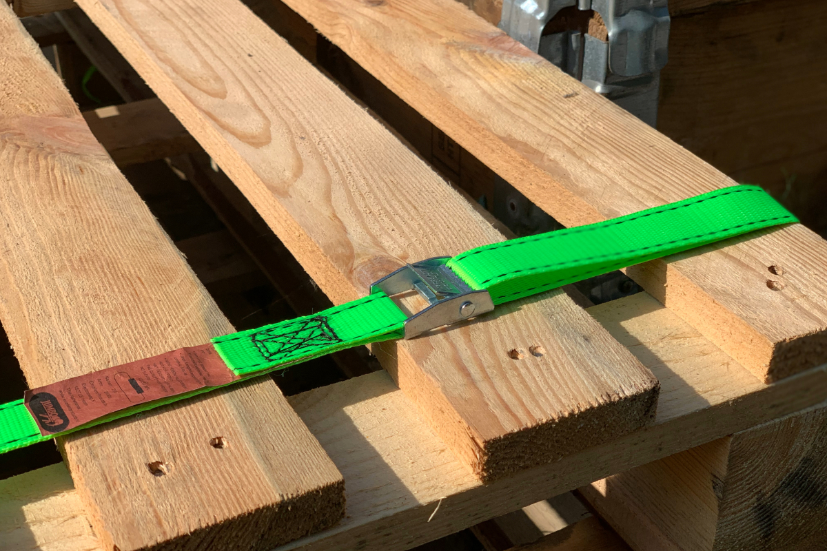 Bagagegordel spanband groen + gesp - 25mm x 2,5m