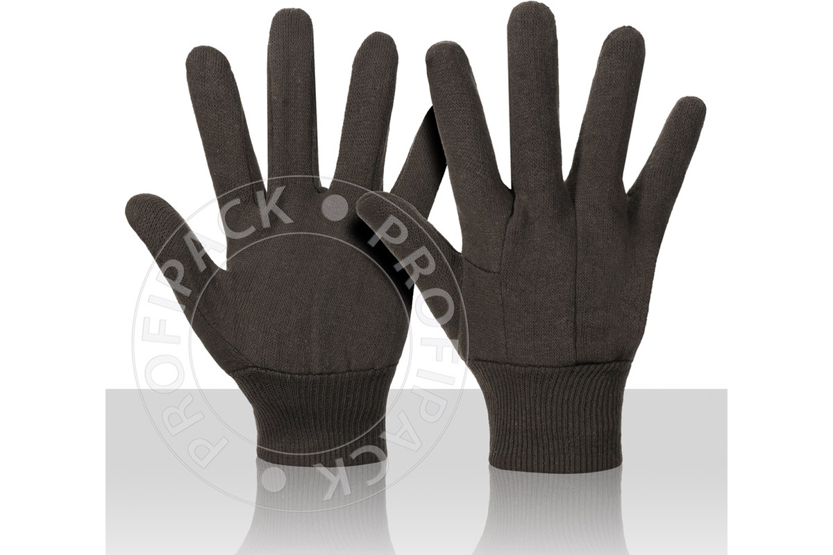 Bullflex 100% katoenen jersey handschoenen bruin - maat 10/XL