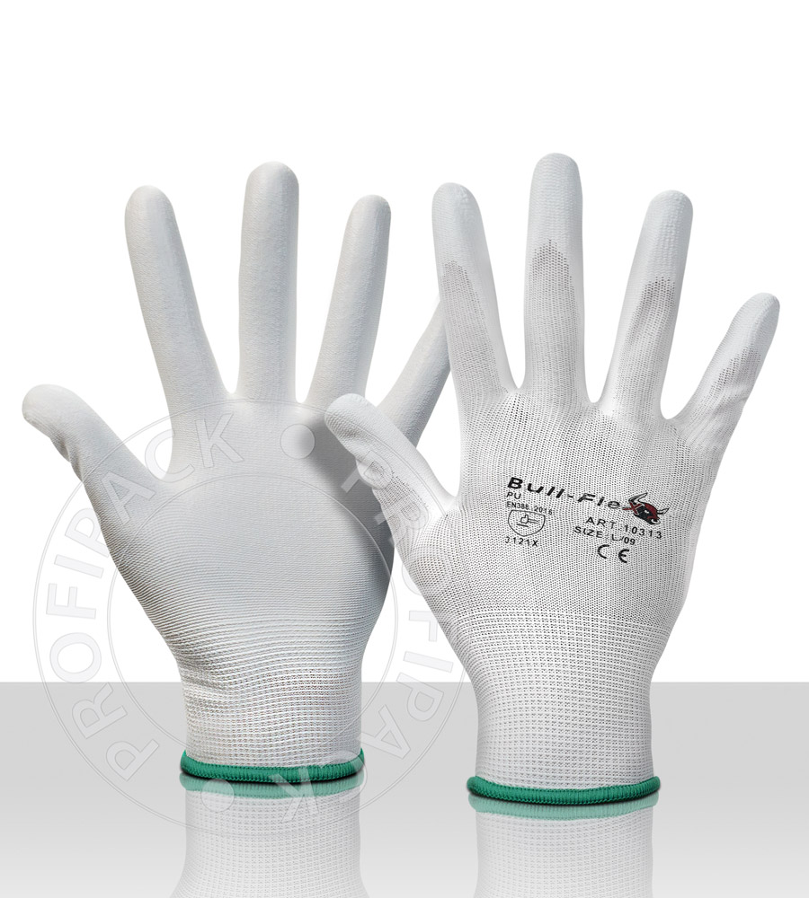 Bullflex PU nitril montagehandschoenen wit - maat 7/S