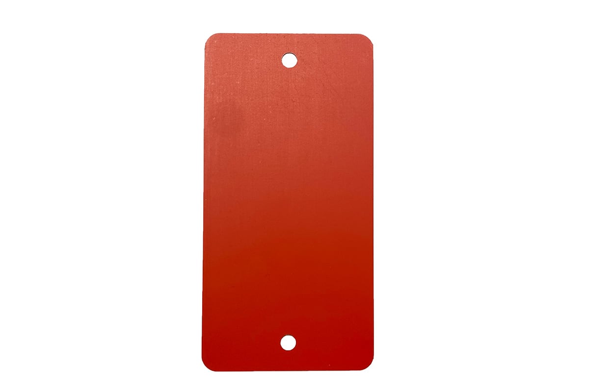 Metalen labels rood - 55 x 100mm (100 st)
