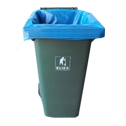 LDPE afvalzakken blauw 240 liter - 65 x 25 x 140cm x 55my (100st)