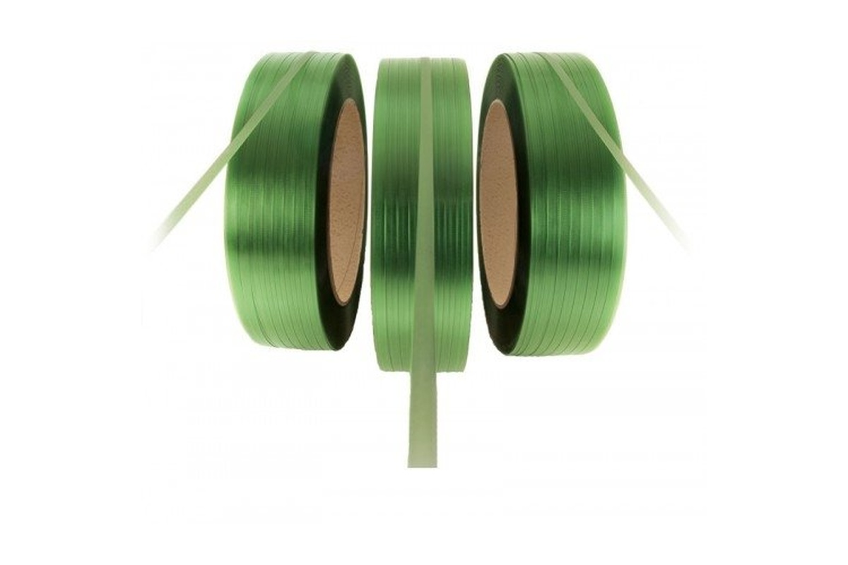 PET omsnoeringsband groen - 12mm x 2.500m x 0,60mm