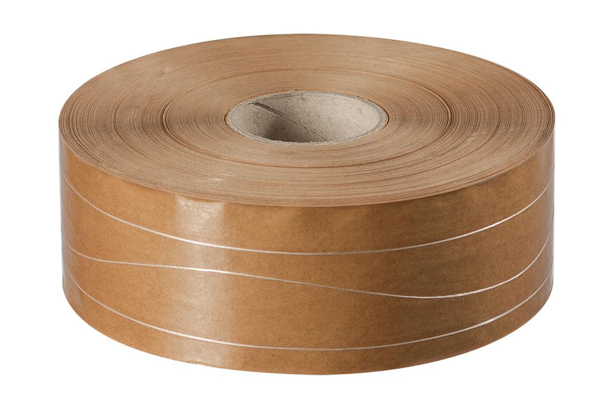 Papieren tape gegomd - 70mm x 200m x 70g/m2 (versterkt)