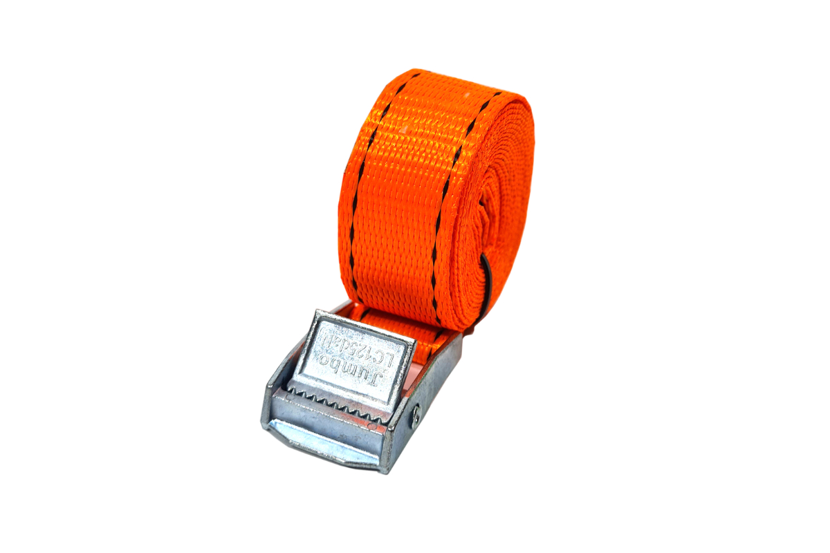 Bagagegordel spanband oranje + gesp - 25mm x 2,5m
