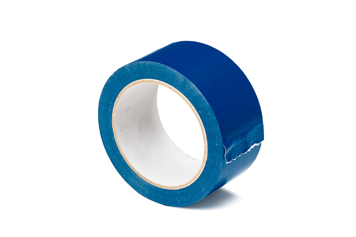 PVC tape geel - 50mm x 66m blauw, 50.0000 millimeter