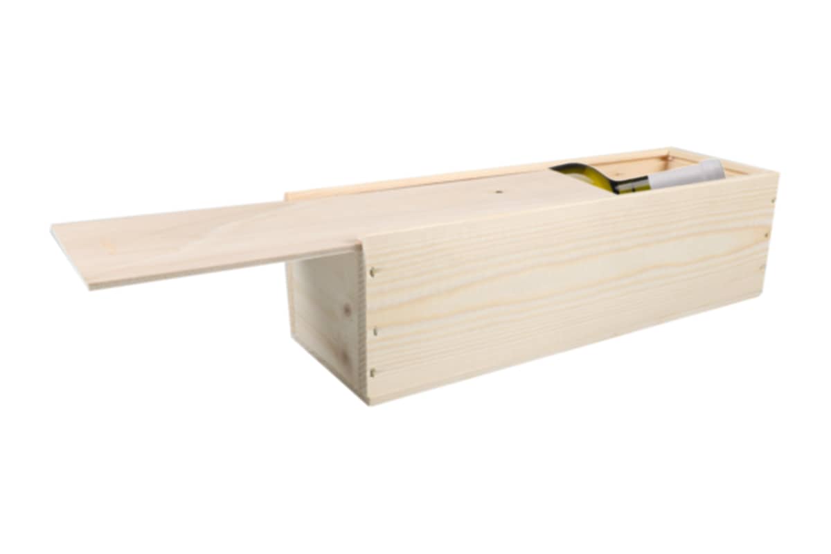 Wijnkist 1-fles Magnum met schuifdeksel - 400 x 115 x 115mm