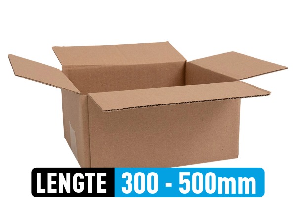 Kartonnen doos (enkele golf) - lengte van 300 tot 500 mm Kartonnen doos (enkele golf) - lengte van 300 tot 500 mm
