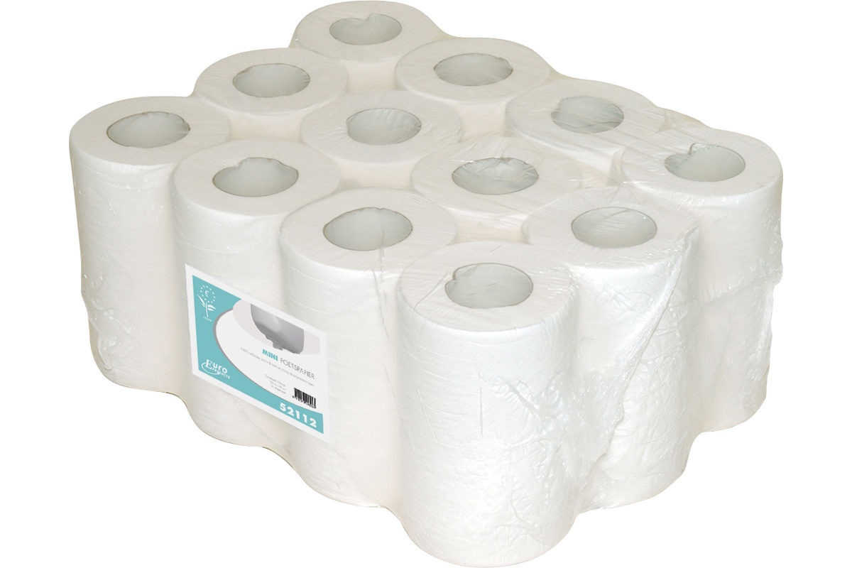 Mini poetspapier cellulose 1-laags (12 rollen)