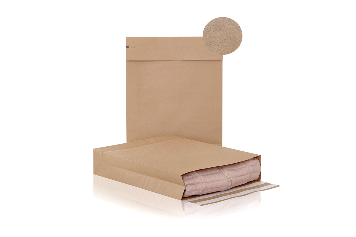 Papieren verzendzakken retour - 450 x 570 x 100 + 95 mm (100st)