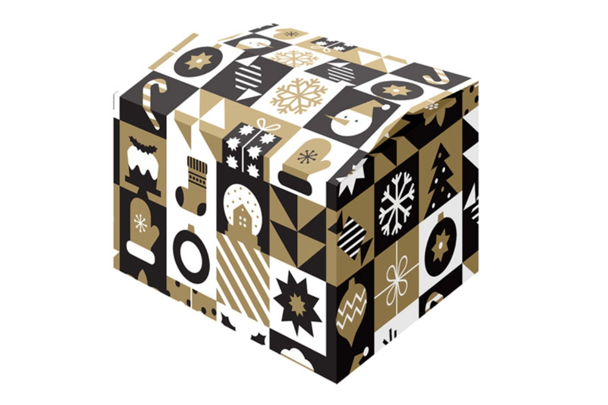 Kerstdoos ''Pattern Gold'' -  490 x 390 x 105mm