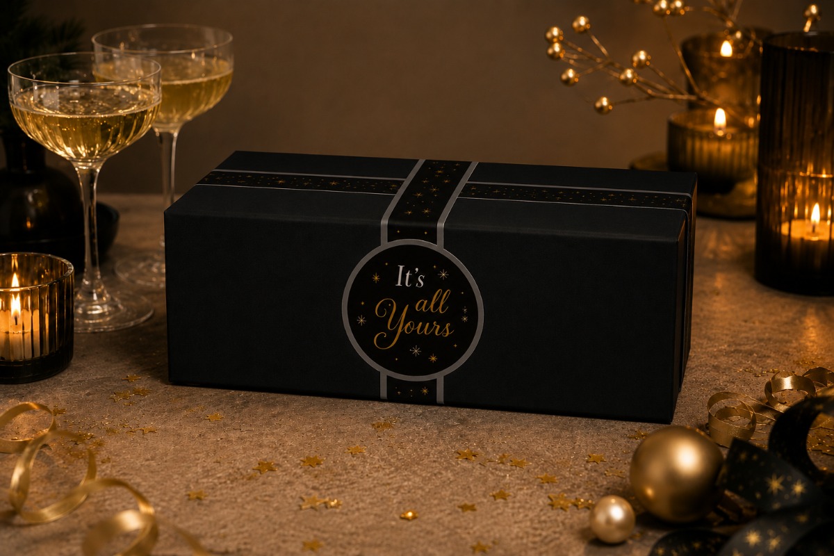 Geschenkdoos  "Big Suprise Kraft Black" - 390 x 290 x 177 mm 