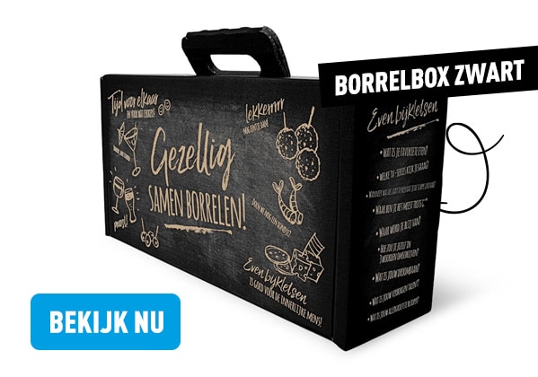 Borrelbox samenstellen - borrelbox zwart