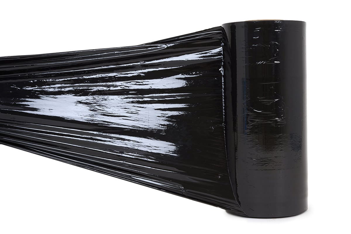 Machinewikkelfolie zwart - 50cm x 1800m x 20my (250% rek)