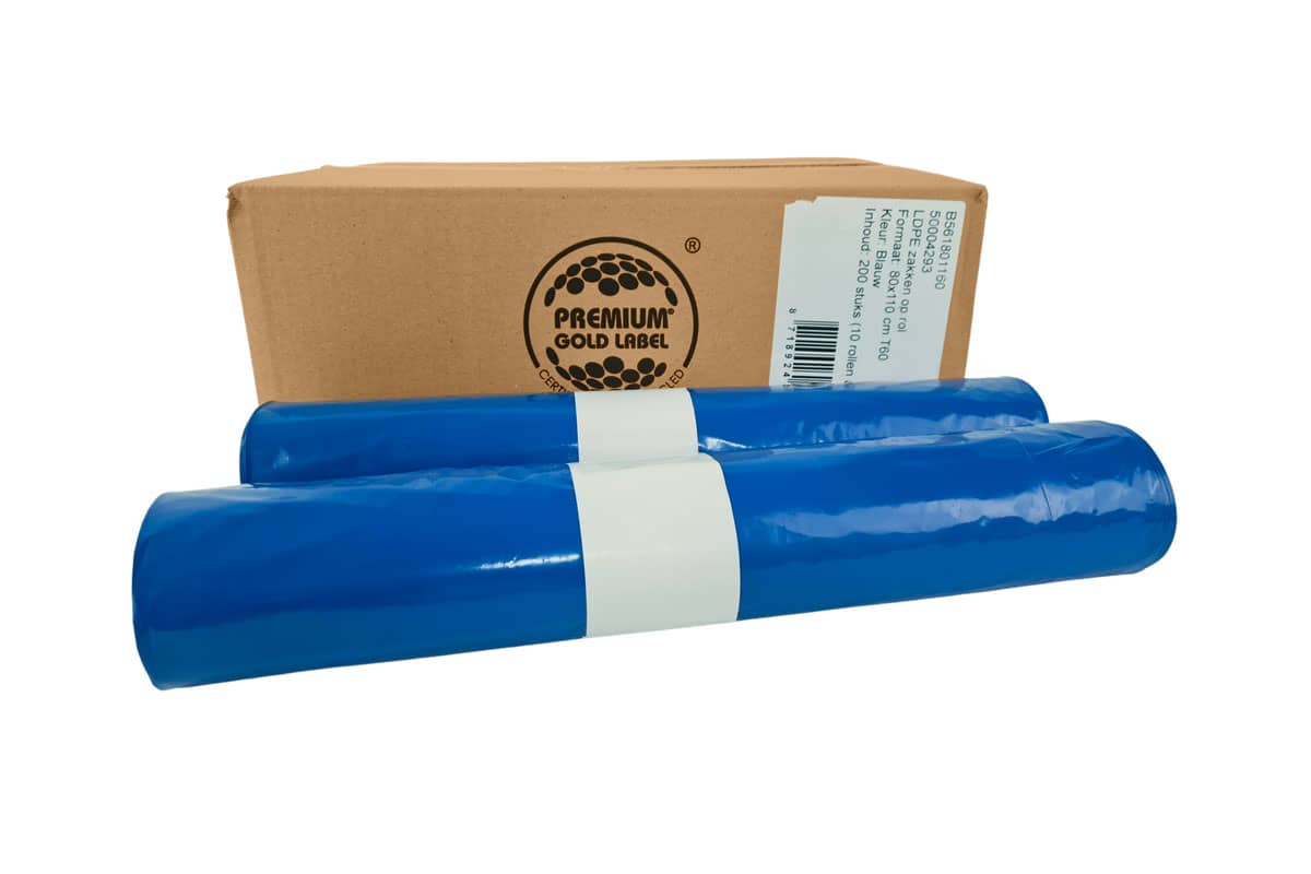 LDPE Afvalzak Blauw 160L - 80 x 110cm (200st)
