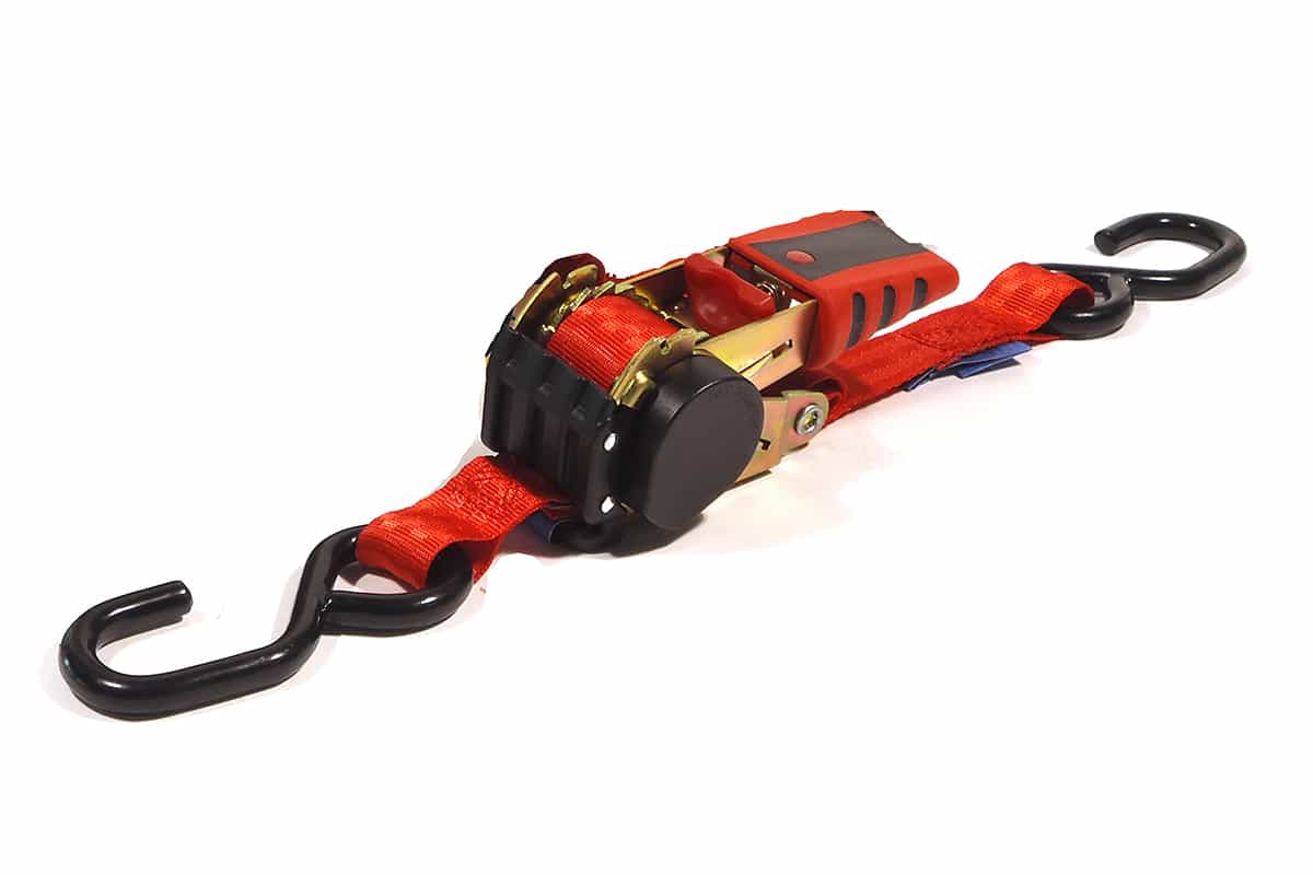Zelfoprollende spanband S-haak - 25mm x 1,85m (0,4 ton)