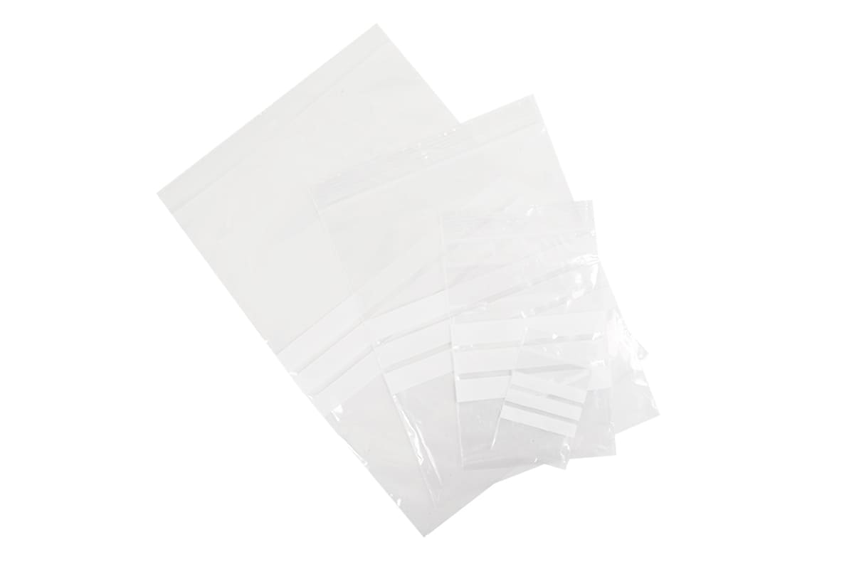 Gripzakken transparant met schrijfvlak - 60 x 80mm x 50my (1.000 st)