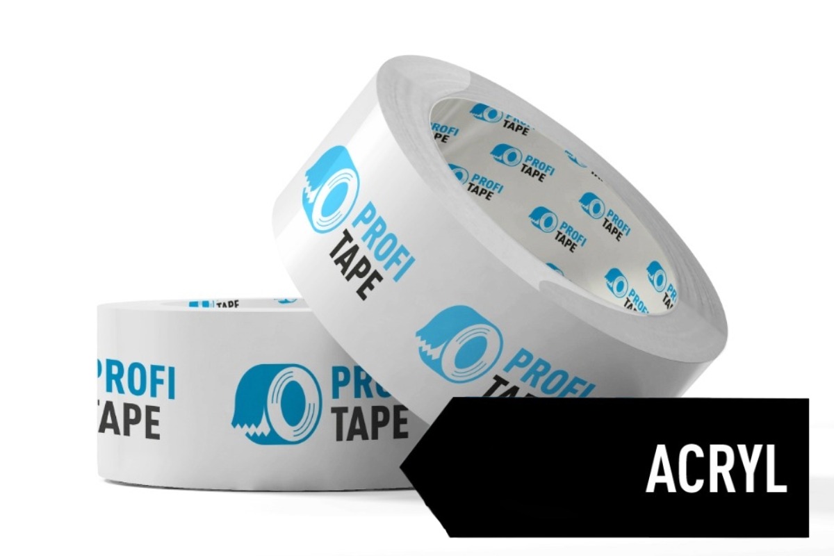 Bedrukte PP acryl tape - 50mm x 66m (2 kleuren)